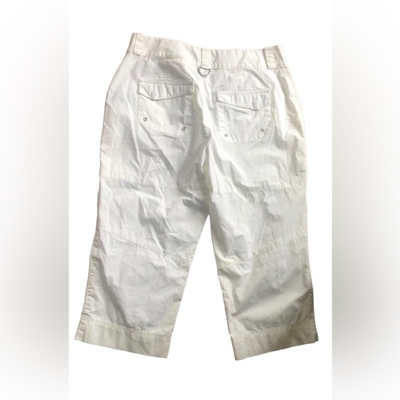 VTG Ralph Lauren Active White Logo Cotton Blend Capri Crop Pant Pockets Sz. 6X18 - Picture 4 of 7